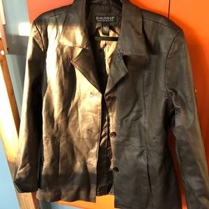 Black leather Dialogue Coat